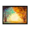 thumbnail image 1 of Designart 'Alley Through The Turquise Park In Autumn Sunset ' Traditional Framed Art Print, 1 of 4