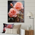 thumbnail image 1 of Designart "Alluring Pink Blossoms I" Roses Canvas Art Print, 1 of 1