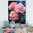 thumbnail image 1 of Designart "Alluring Pink Blossoms II" Roses Floater Framed Wall Art Prints, 1 of 5