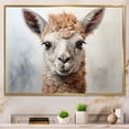 thumbnail image 1 of Designart "Alpaca Portrait Beige II" Animals Floater Framed Wall Art Print, 1 of 7