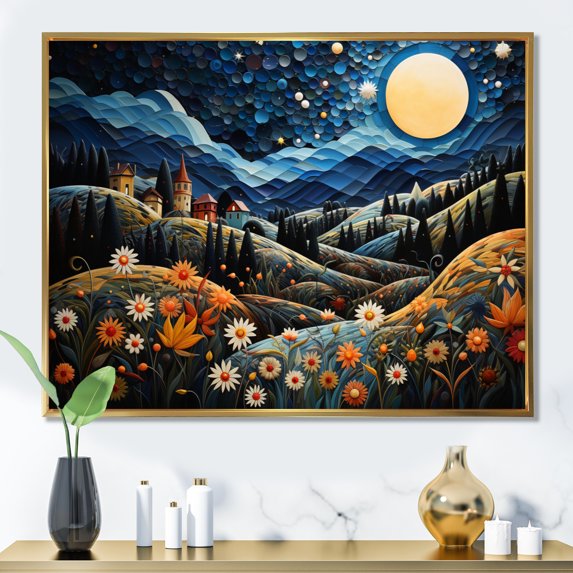 Designart "Alpine Village Beauty French Alps Scenery IV" France Floater Framed Wall Art Print