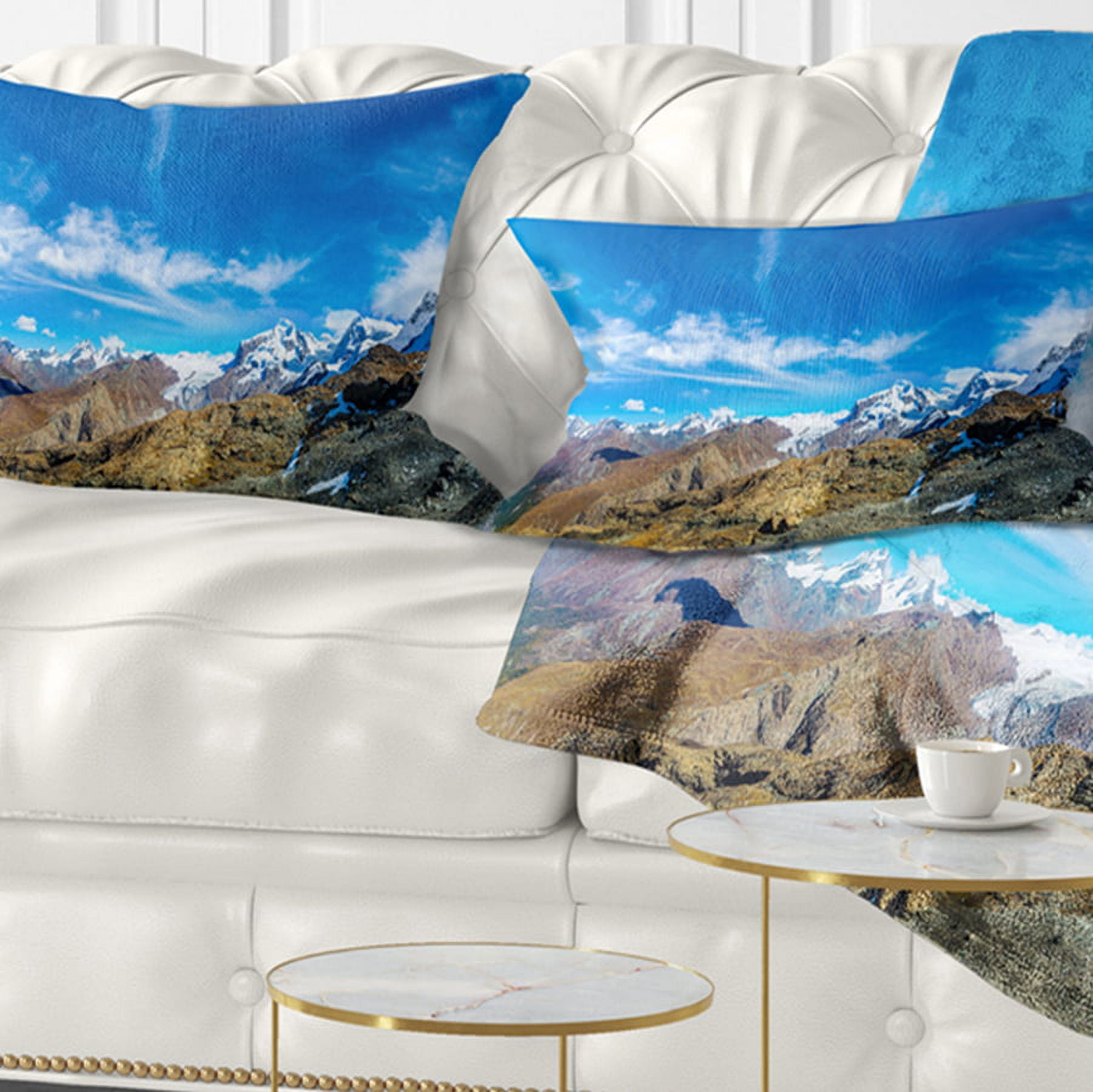 Designart Alps Mountains in Switzerland - Landscape Printed Throw Pillow - 12x20
