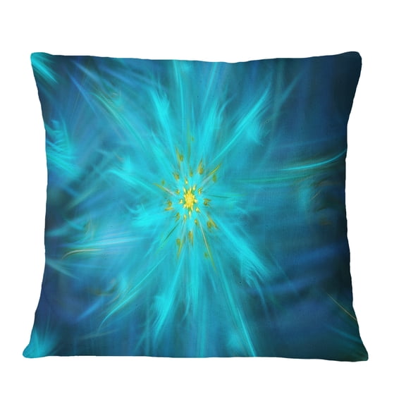 Designart Amazing Dance of Blue Petals - Floral Throw Pillow - 16x16