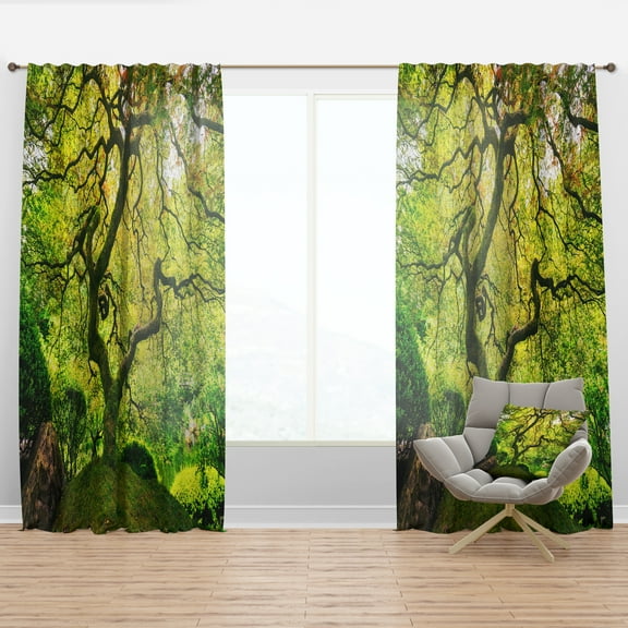Designart 'Amazing Green Tree' Traditional Curtain Panel