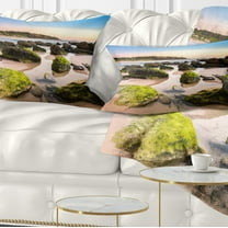 Designart Amazing Landscape at Noraha Head - Seashore Throw Pillow - 12x20