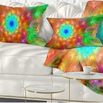 Designart Amazing Multi Color Petals Dandelion - Floral Throw Pillow - 12x20