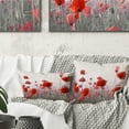 thumbnail image 1 of Designart Amazing Red Poppy Flower Garden - Flower Throw Pillow - 18x18, 1 of 5