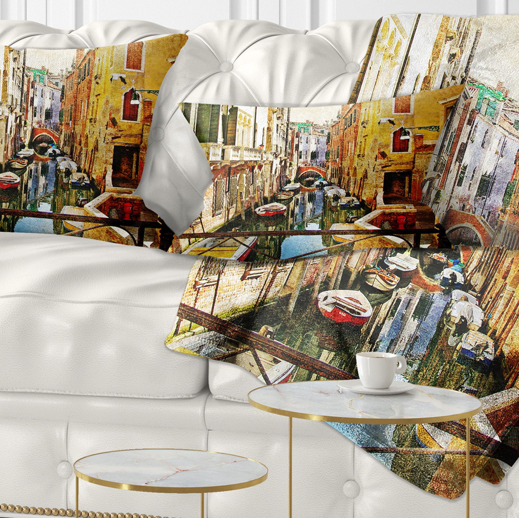 Designart Amazing Venice - Cityscape Throw Pillow - 12x20