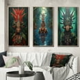 thumbnail image 1 of Designart "Amazon Shaman Wisdom Keeper of the Forest I" Folk Religion Framed Wall Art Set Of 3 - Green Traditional Frame Gallery Wall Set For Home Decor, 1 of 6