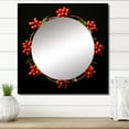 thumbnail image 1 of Designart "Amazonian Creeper Red Blossom Enchantment" Flowers Square Mirror Wall Decor Traditional - Large Red Square Bathroom Mirror - Square Printed Wall Mirror Art, 1 of 5