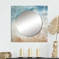 thumbnail image 1 of Designart "Amber And Azure Seashore Sand Blend III" Coastal Beach Sand Beige Large Square Mirror - Square Bedroom Mirror Printed Wall Decor - Coastal Square Printed Wall Mirror Art, 1 of 5
