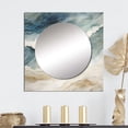 thumbnail image 1 of Designart "Amber And Azure Seashore Sand Blend IV" Coastal Beach Sand Square Mirror For Wall Decor - Large Grey Square Mirror Printed Wall Decor - Coastal Square Living Room Mirror, 1 of 5