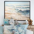 thumbnail image 1 of Designart "Amber And Azure Serene Shoreline I" Beach Floater Framed Wall Art Living Room, 1 of 5