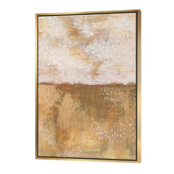 Designart ' Amber Modern Horizon ' Abstract Framed Canvas