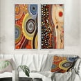 thumbnail image 1 of Designart "Amber Tinged Circular Dot Aboriginal Art V" Transitional Framed Wall Art Set Of 2 - Abstract Yellow Framed Canvas Set For Living Room Decor, 1 of 6