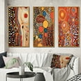 thumbnail image 1 of Designart "Amber Tinged Circular Dot Aboriginal Art V" Transitional Framed Wall Art Set Of 3 - White Abstract Transitional Frame Canvas Set For Living Room Decor, 1 of 6