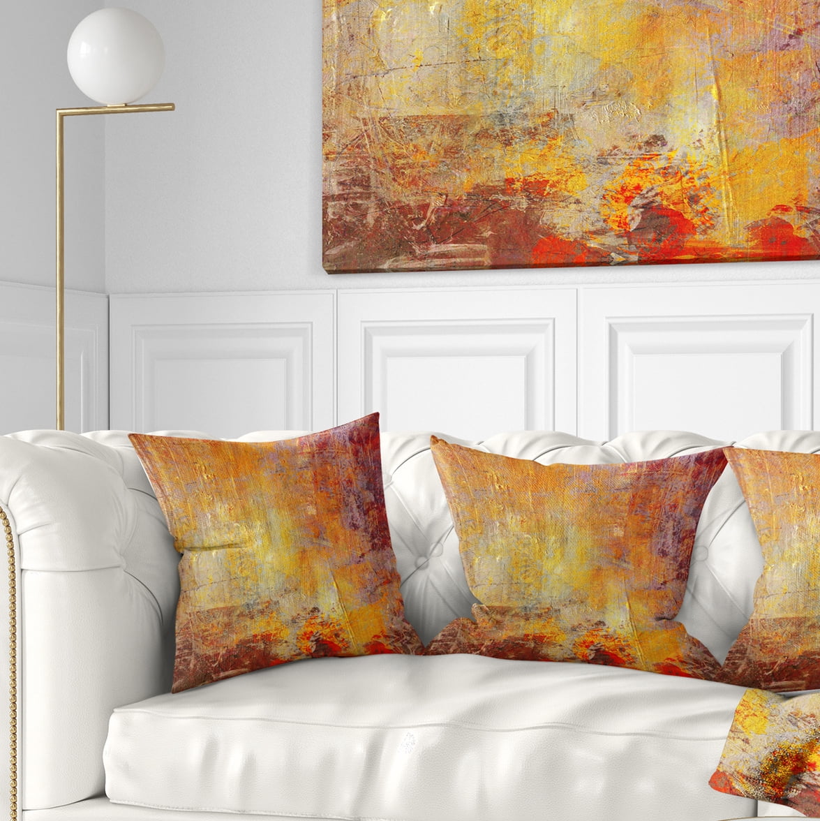 Designart Ambient Canvas Grunge - Abstract Throw Pillow - 16x16