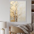 thumbnail image 1 of Designart "American Basswood Tree In Gold And Beige" Tree Amercian Basswood Floater Framed Canvas Wall Art, 1 of 5