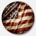 thumbnail image 1 of Designart 'American Flag' Disc Contemporary Circle Metal Wall Art, 1 of 5