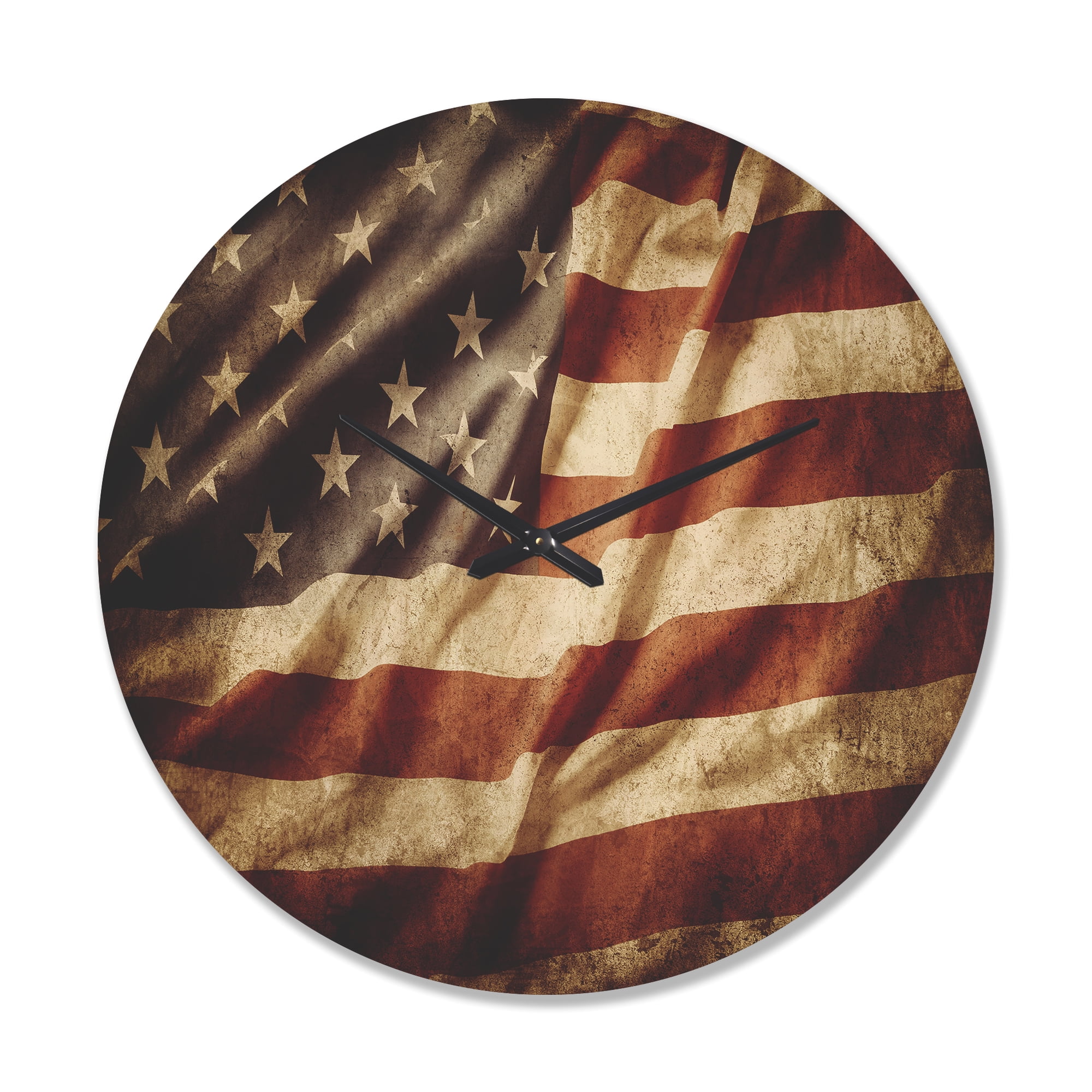 Designart 'American Flag Gradient' Modern Wood Wall Clock