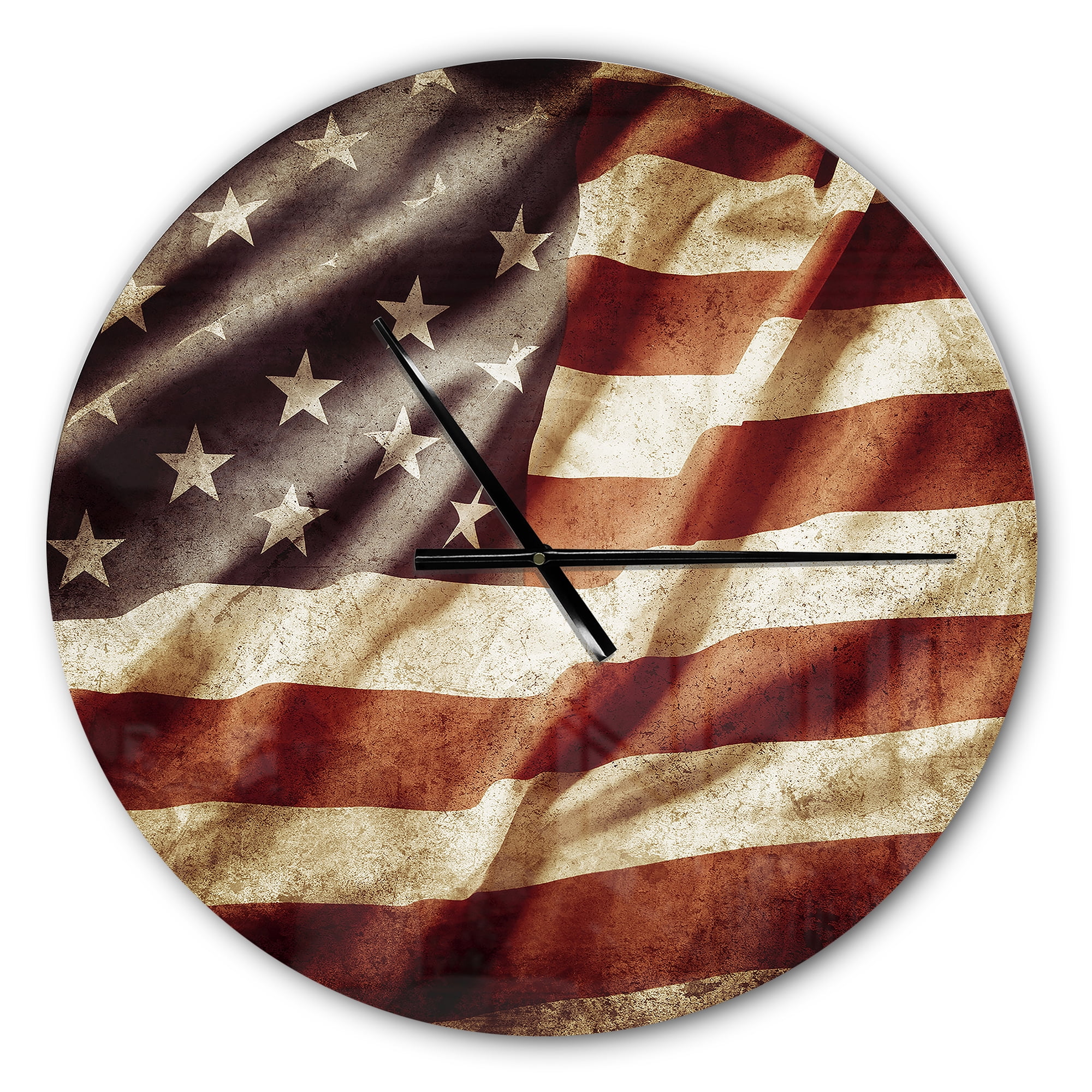 Designart 'American Flag ' Modern wall clock