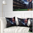 thumbnail image 1 of Designart American Footballer in Action on Stadium - Sport Throw Pillow - 16x16, 1 of 5