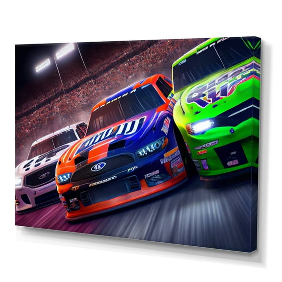 Designart American Stock Car Racing I Canvas Wall Art