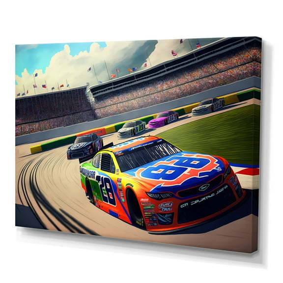 Designart American Stock Car Racing III Canvas Wall Art
