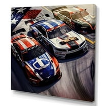 Designart American Stock Car Racing IV Canvas Wall Art