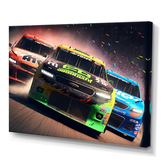 Designart American Stock Car Racing VI Canvas Wall Art