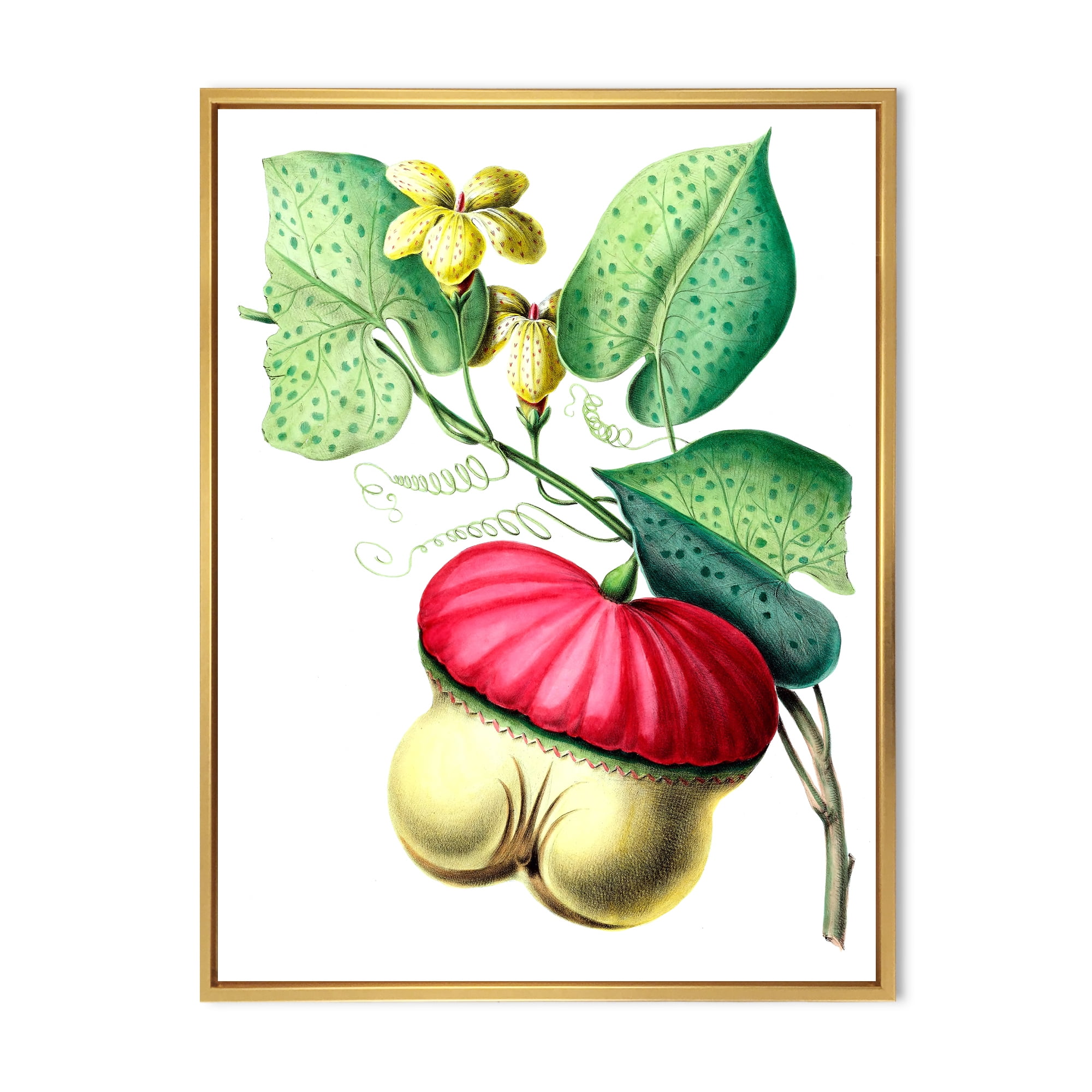 Designart 'American Vintage Flowers I' Traditional Framed Canvas Wall Art Print