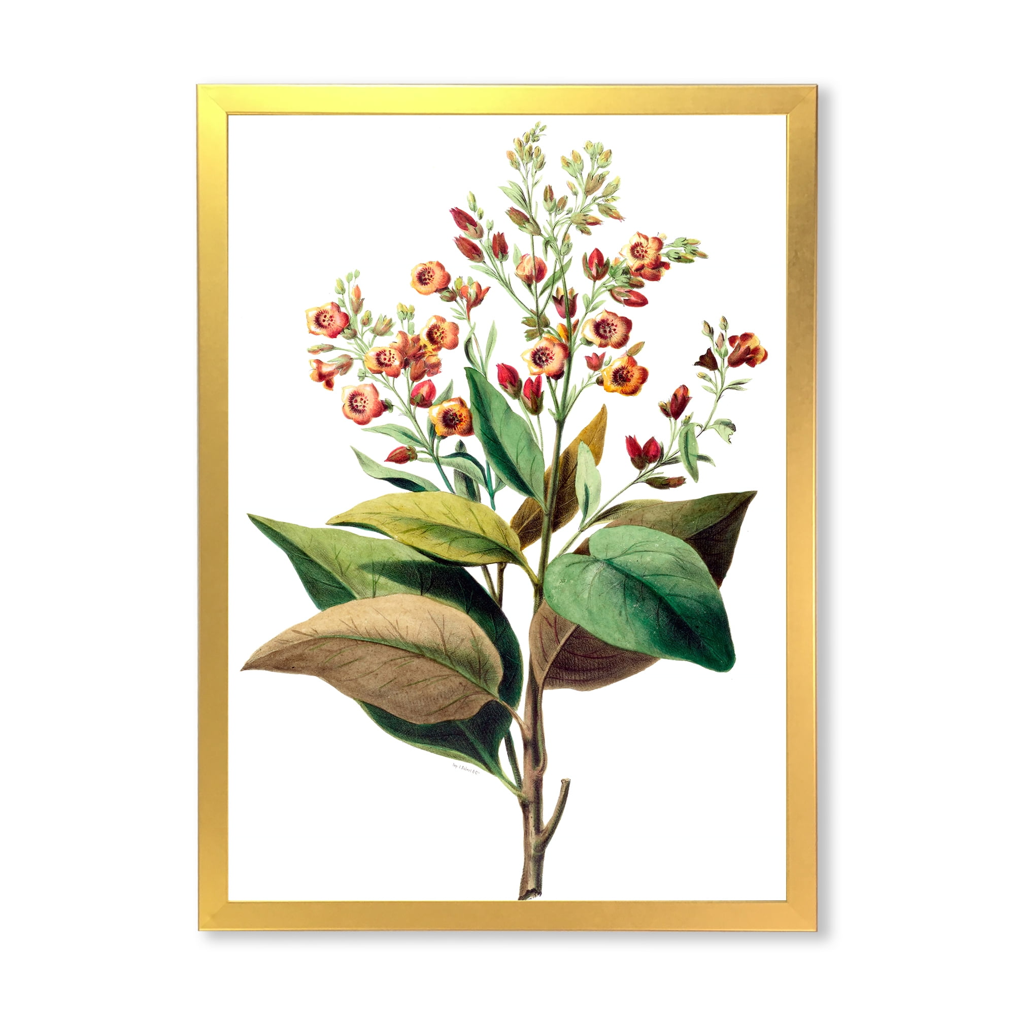 Designart 'American Vintage Flowers II' Traditional Framed Art Print