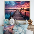thumbnail image 1 of Designart "An Endless Horizon from the Pier" Coastal Pier Floater Framed Wall Art Living Room, 1 of 7