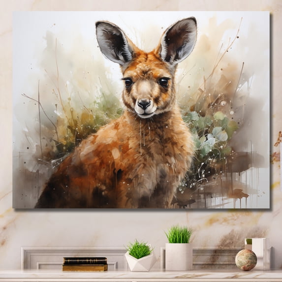 Designart "An Intricately Detailed Kangaroo" Animals Wall Art Living Room