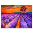 thumbnail image 1 of Designart ' An Orange Sunset Over Purple Lavender Fields I ' Farmhouse Canvas Wall Art Print, 1 of 4