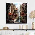 thumbnail image 1 of Designart "Analytic Cityscape Drawing I" City Buildings Floater Framed Wall Art Living Room, 1 of 5