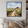 thumbnail image 1 of Designart "Analytic Drawing Depicting Wind Turbines I" Wind Turbines Floater Framed Wall Decor, 1 of 5