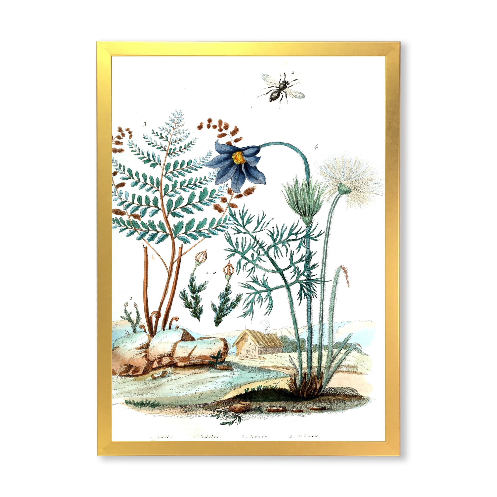 Designart 'Ancient Ancient Countryside Animals' Farmhouse Framed Art Print