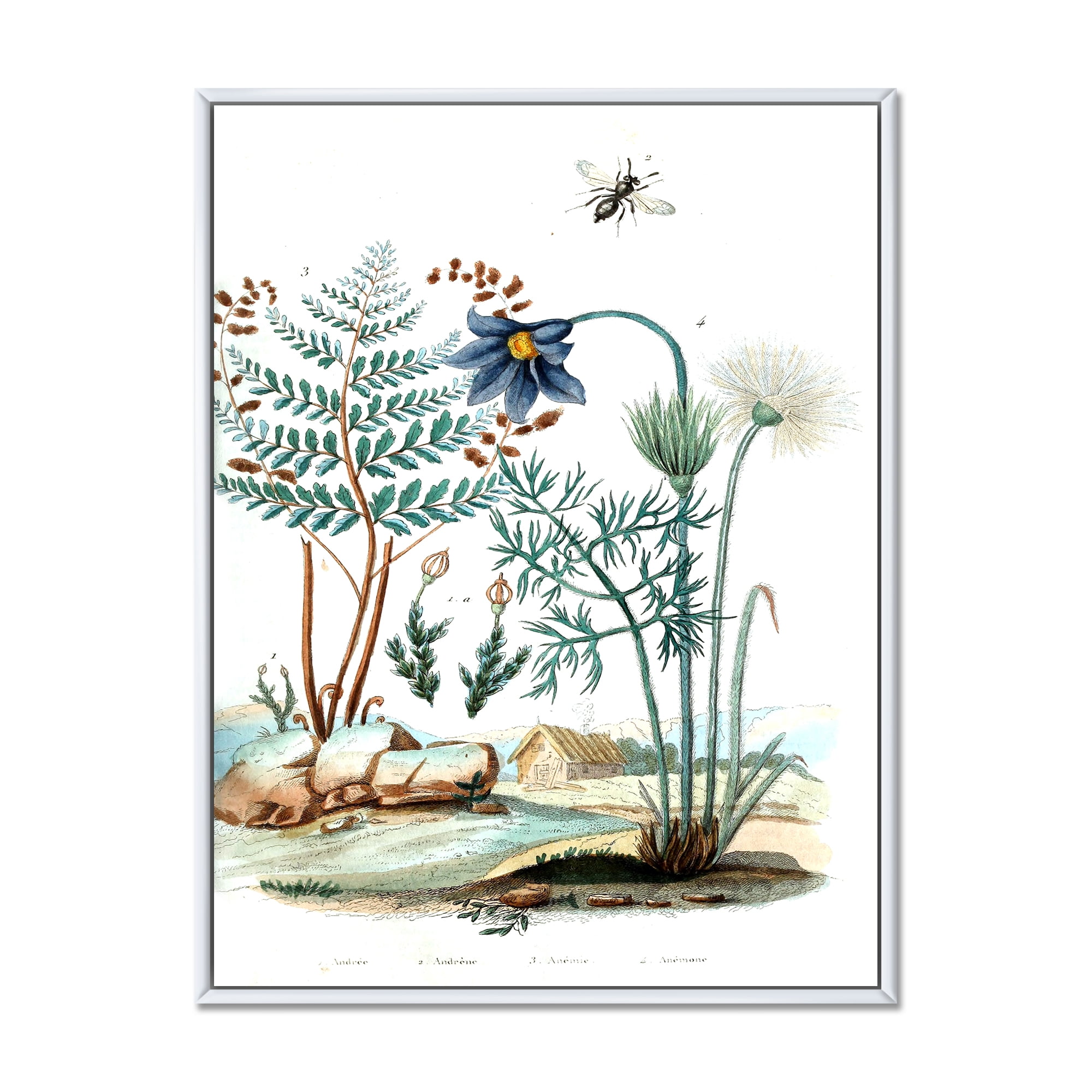 Designart 'Ancient Ancient Countryside Animals' Farmhouse Framed Canvas Wall Art Print