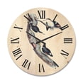 thumbnail image 1 of Designart 'Ancient Australian Bird Illustrations I' Traditional Wood Wall Clock, 1 of 5