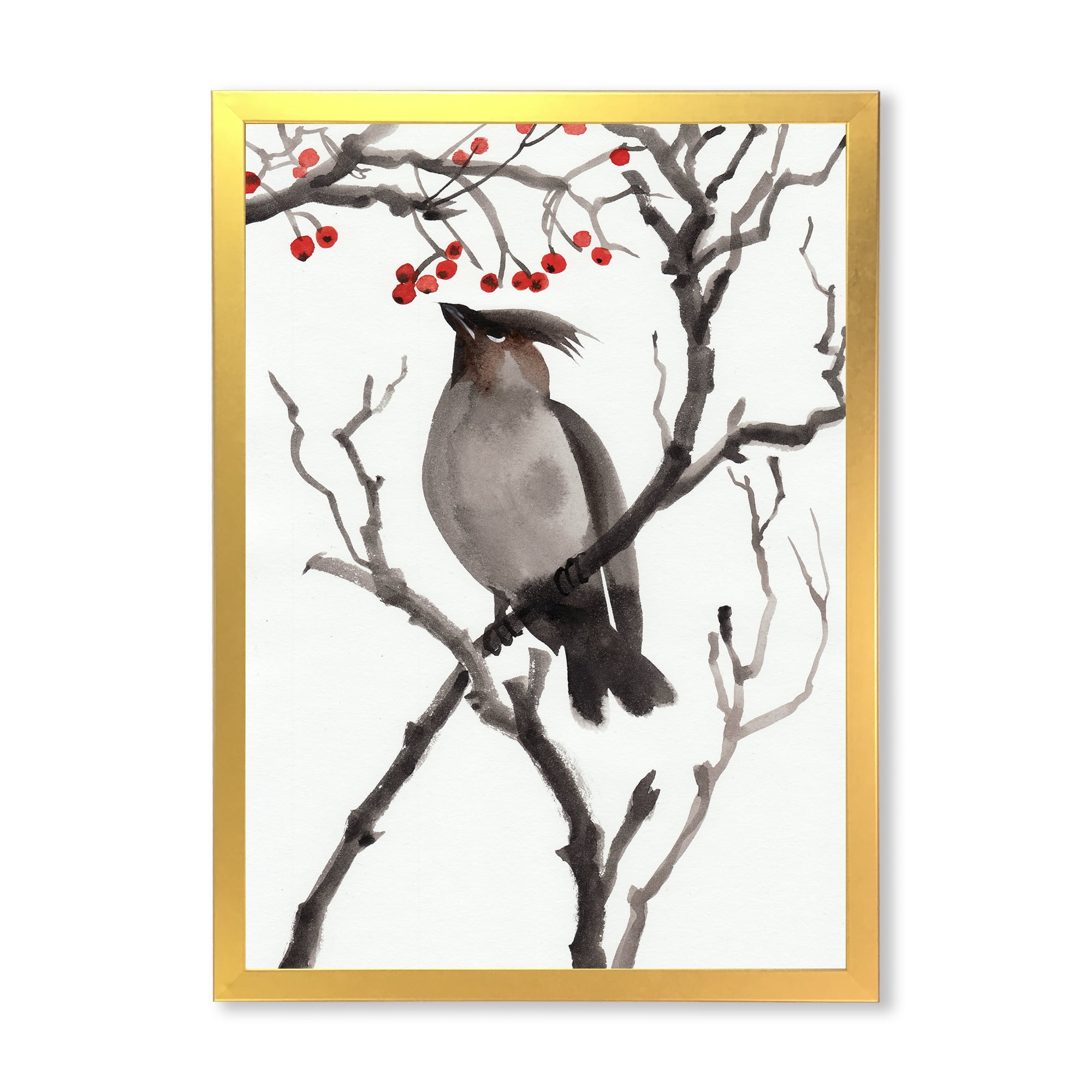 Designart 'Ancient Australian Bird Illustrations III' Traditional Framed Art Print