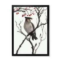 Designart 'Ancient Australian Bird Illustrations III' Traditional Framed Art Print