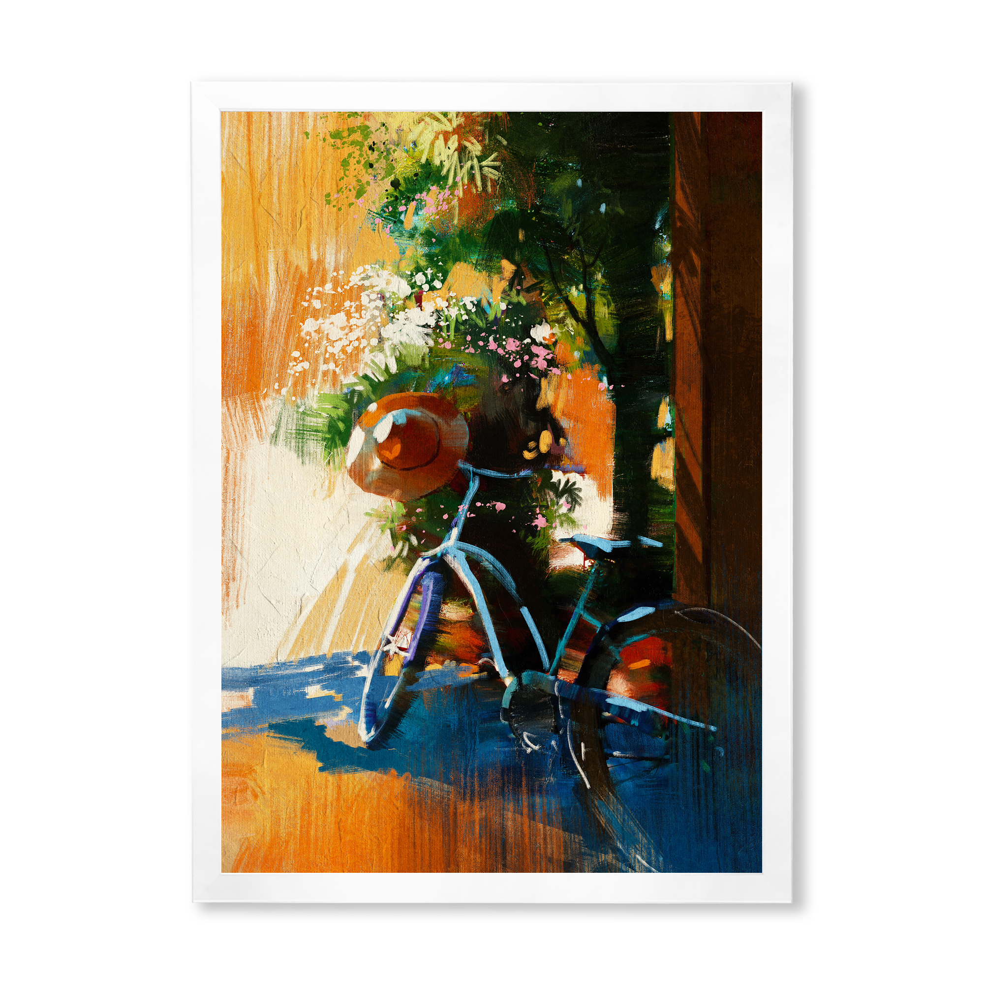 Designart 'Ancient Bicycle and Old Hat On Summer Day' Vintage Framed Art Print