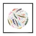 thumbnail image 1 of Designart 'Ancient Bird Feathers In Circle' Traditional Framed Canvas Wall Art Print, 1 of 5