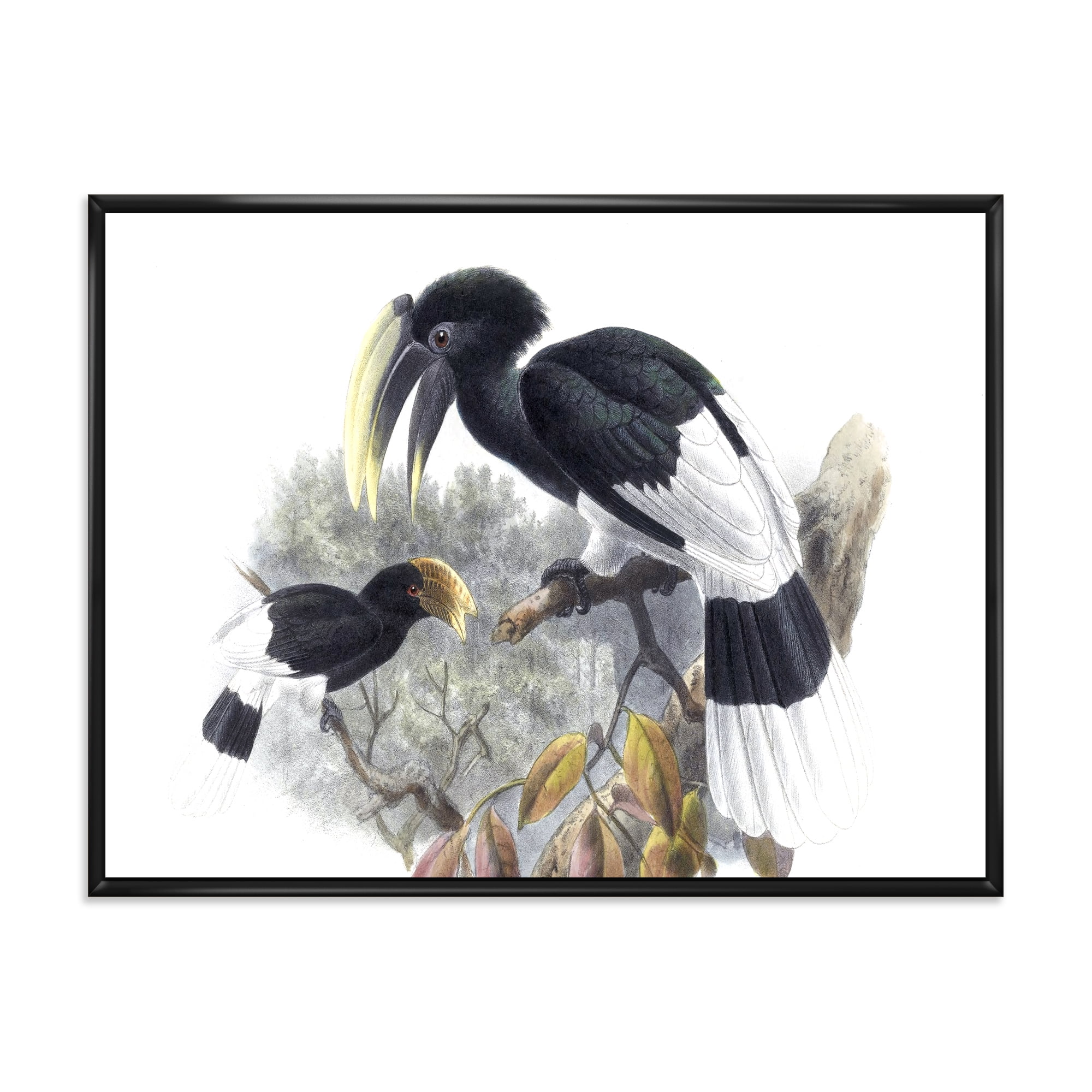 Designart 'Ancient Bird Illustration I' Traditional Framed Canvas Wall Art Print