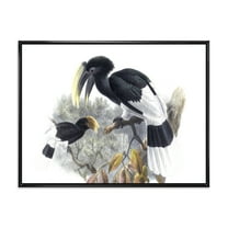 Designart 'Ancient Bird Illustration I' Traditional Framed Canvas Wall Art Print