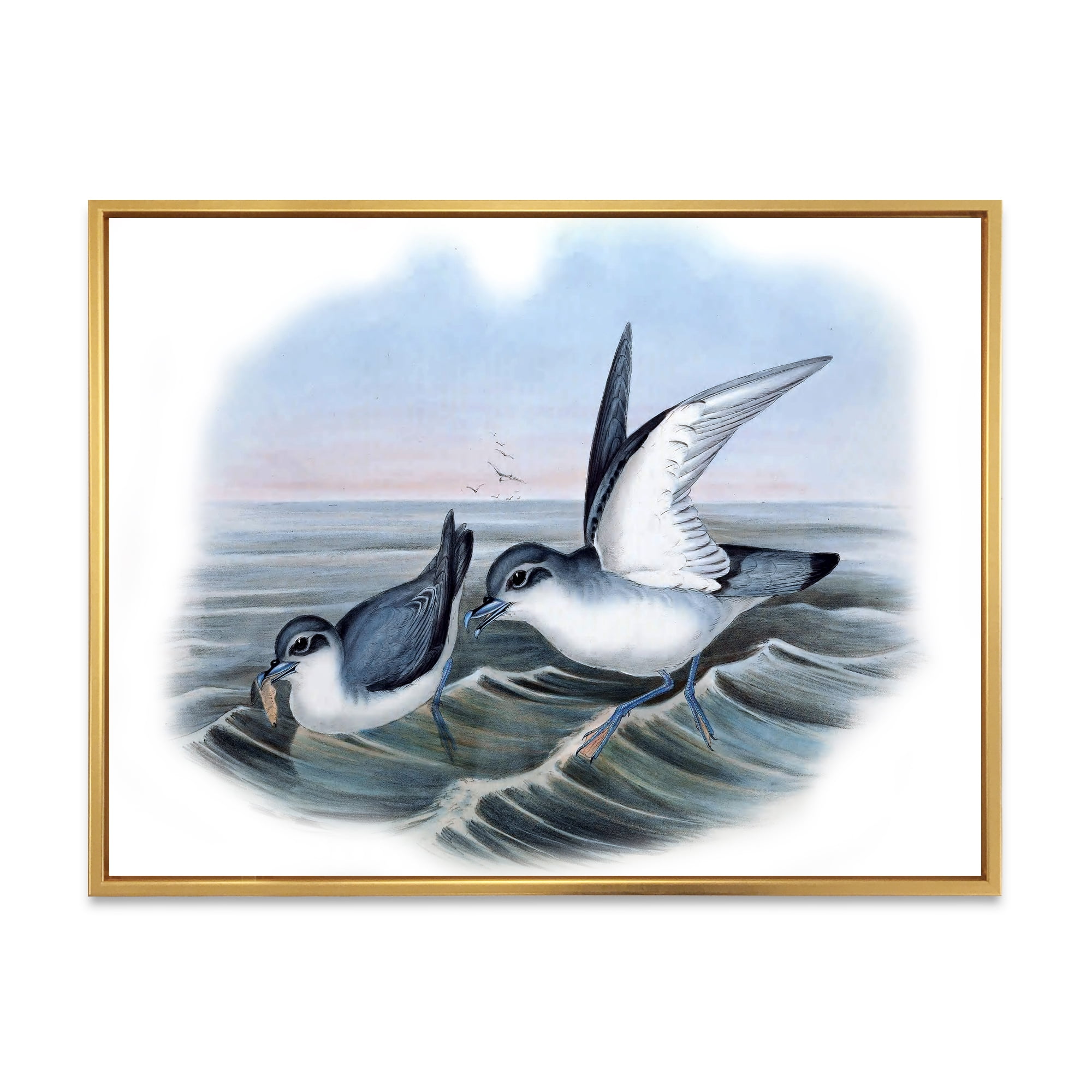 Designart 'Ancient Bird Life X' Traditional Framed Canvas Wall Art Print