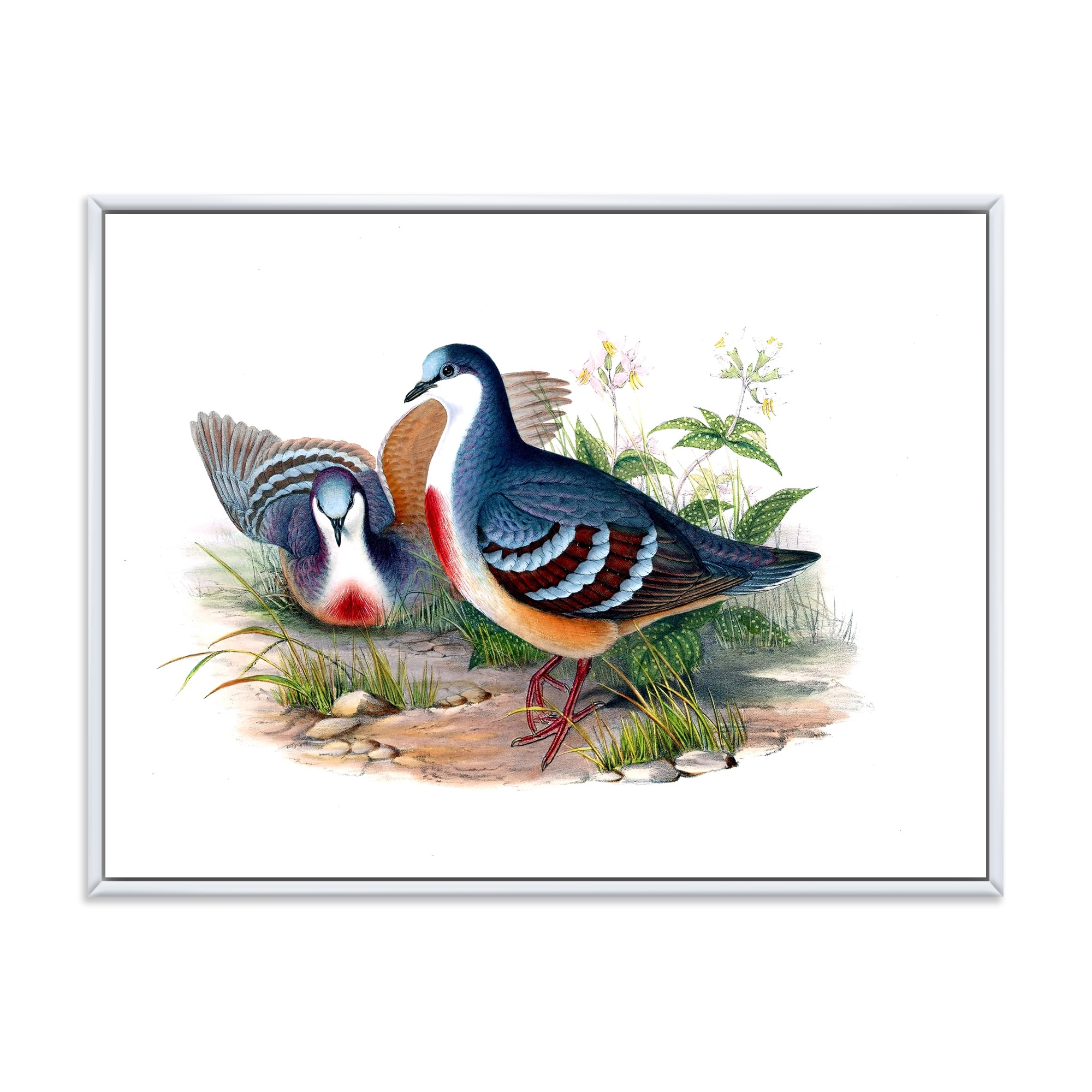 Designart 'Ancient Birds In The Wild IV' Traditional Framed Canvas Wall Art Print
