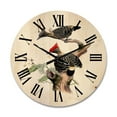 thumbnail image 1 of Designart 'Ancient Birds In The Wild VI' Traditional Wood Wall Clock, 1 of 5