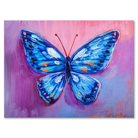 Designart ' Ancient Blue Butterfly I ' Modern Canvas Wall Art Print